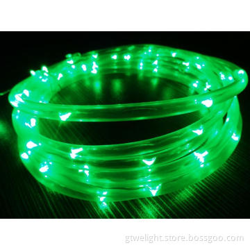 LED PVC Rope Tube Copper Wire String Lights with Adapter Green Light